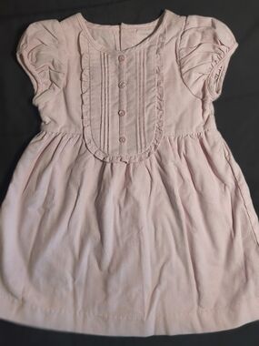Jacadi Light Pink Ruffled Pintuck Dress